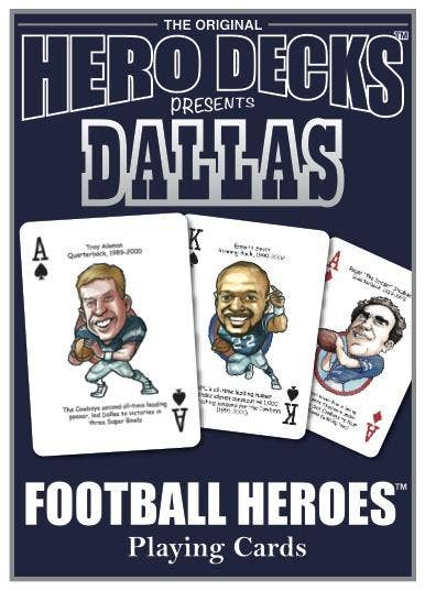 Midwest Novelty / Parody Productions - Wholesale Playing Cards - Dallas Football Heroes Playing Cards for Cowboys Fans
