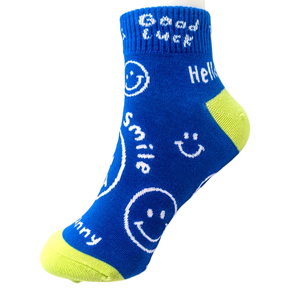 Sensibling Corp. - Wholesale Socks - Women's - 10Pairs - Smile Hello Good Luck Message Patterned Socks
5