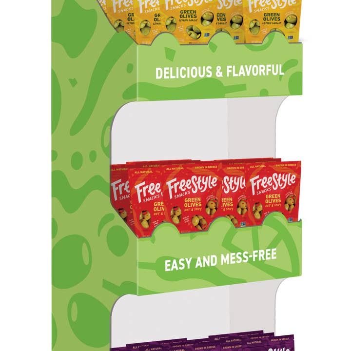 Freestyle Snacks - Wholesale Olives - Freestyle Snacks 36ct Shipper (3 Flavors Freestyle Olives)