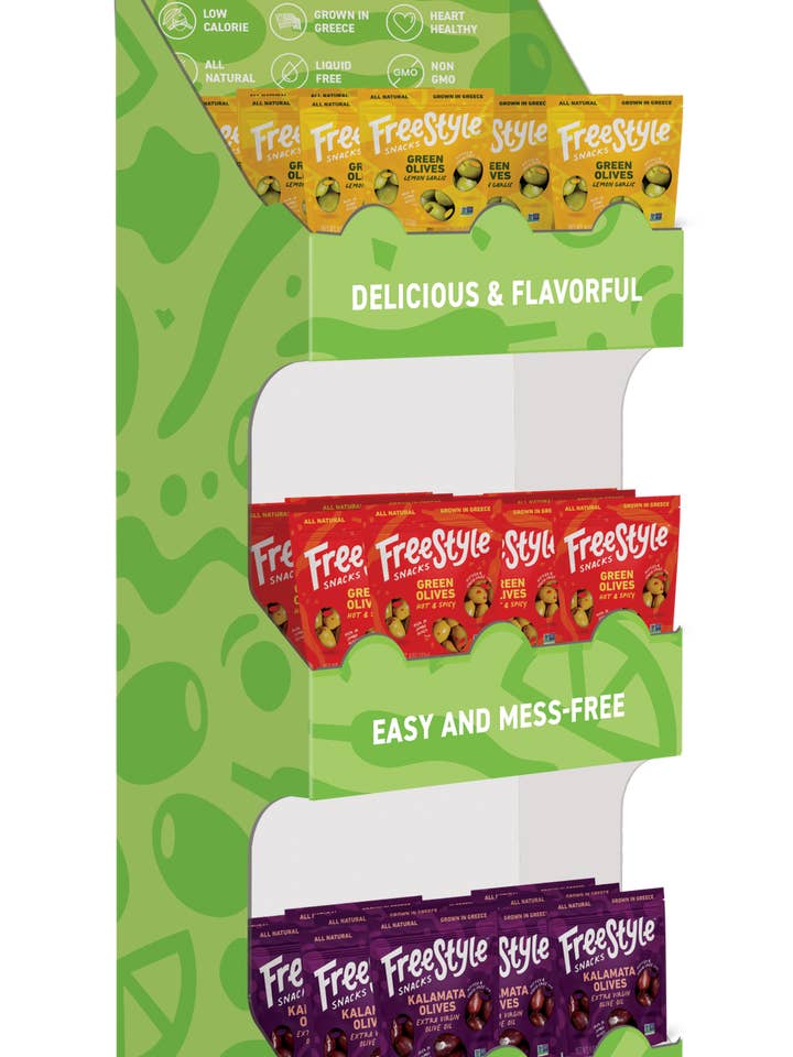 Freestyle Snacks 36ct Shipper (3 Flavors Freestyle Olives) for wholesale by Freestyle Snacks