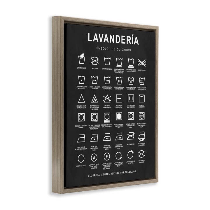 Stupell Industries - Wholesale Wall Decor - Kids & Baby - Guía de Lavado de Ropa, Negro Framed Floater Canvas Wall Art14