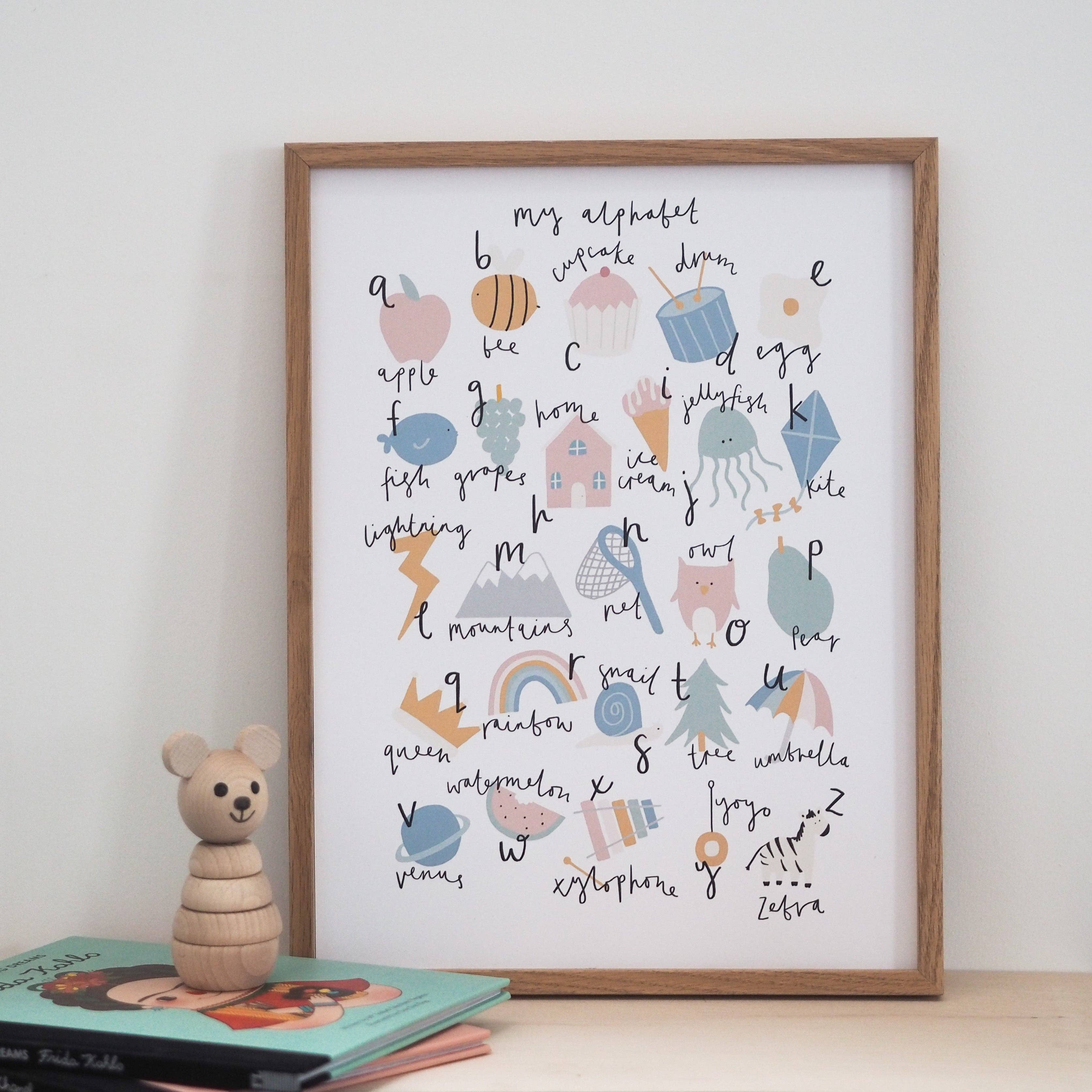 Kitty Makes – wholesale Art print – Kids & baby – Illustrated Alphabet Print1
