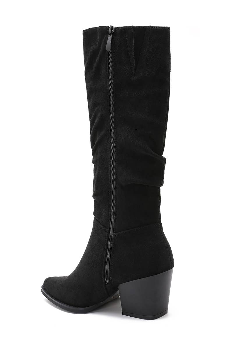 Joia Paris - Wholesale Boots - Unisex - Elegant block heel boots with pleated shaft WZ-11116