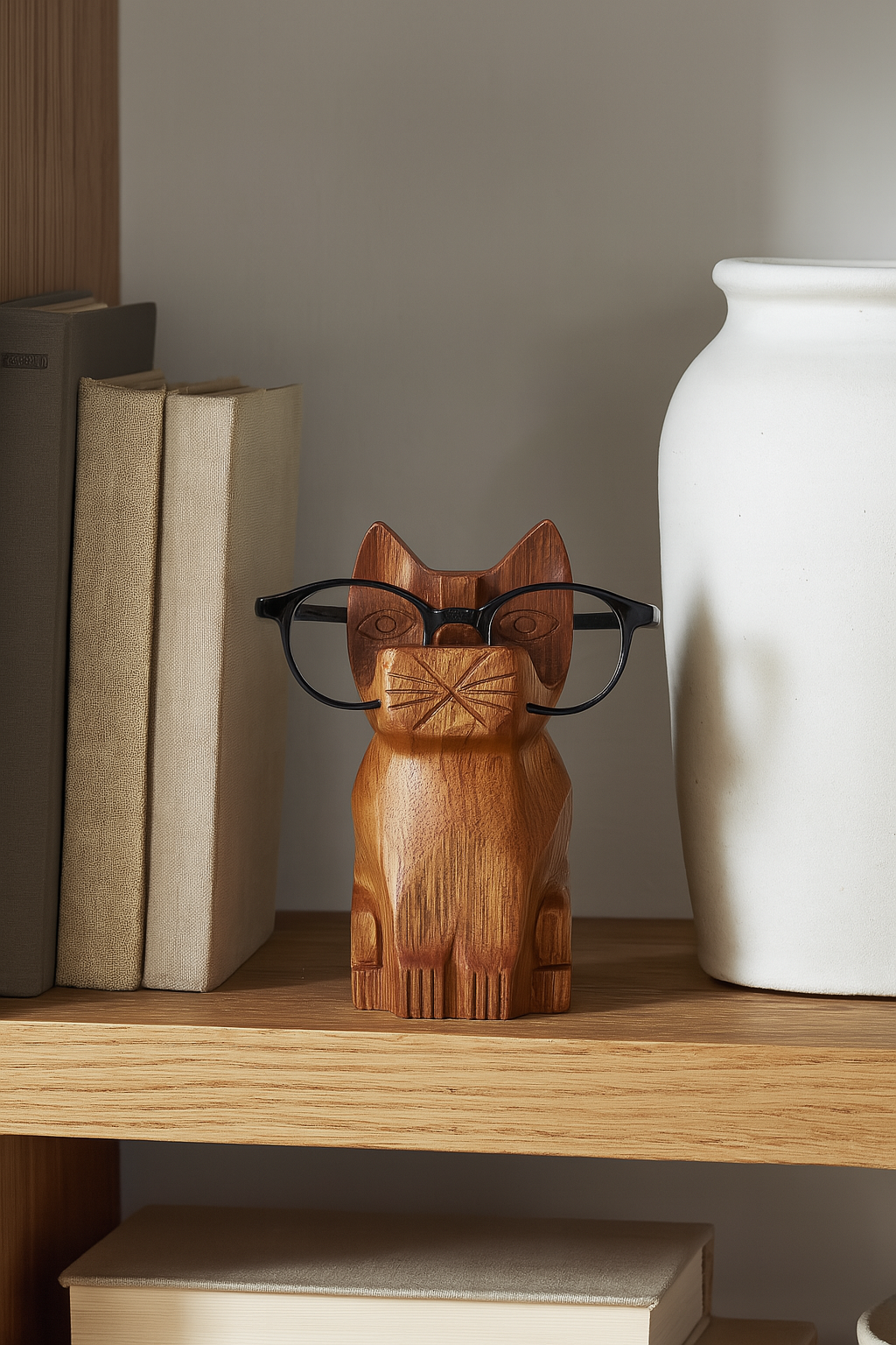 Matr Boomie Fair Trade - Wholesale Eyewear Cases & Holders - Unisex - Cat Eyeglass Holder Stand - Hand Carved Wood5