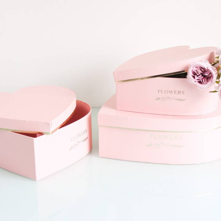 Elegant Design Supply - Vente Coffrets cadeaux - Boîte cadeau en forme de cœur avec fleurs4