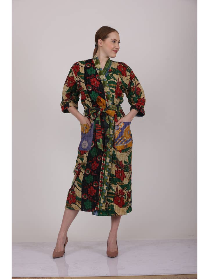 Wevez - Wholesale Robe - Women's - Wholesale Lot Printed Vintage Kantha Jacket Robe for Women 10