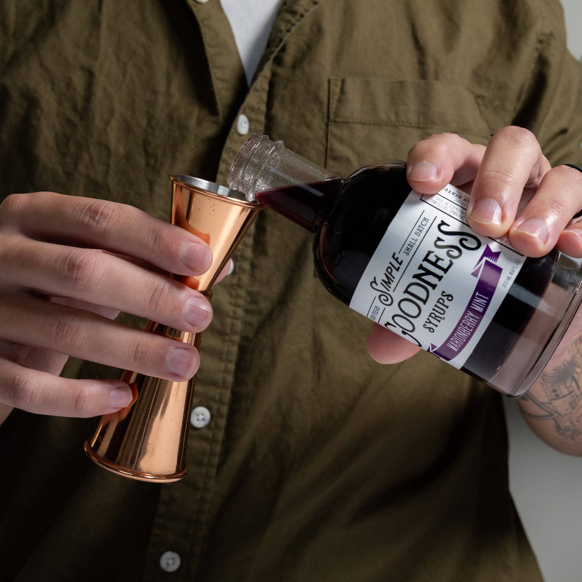 Simple Goodness Sisters - Wholesale Cocktail Mix/Syrup - Marionberry Mint Syrup1