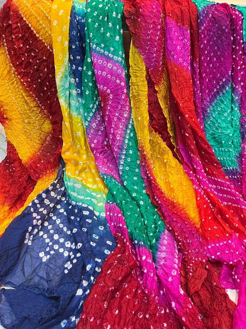 Bhawana Handicrafts – wholesale Scarf – Women's – 5 Pc Lot Colorful Bandhani Dupatta Women Bandhej Scarf2