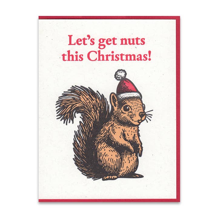 Cartão de Natal com Esquilo por atacado de Lady Pilot Letterpress