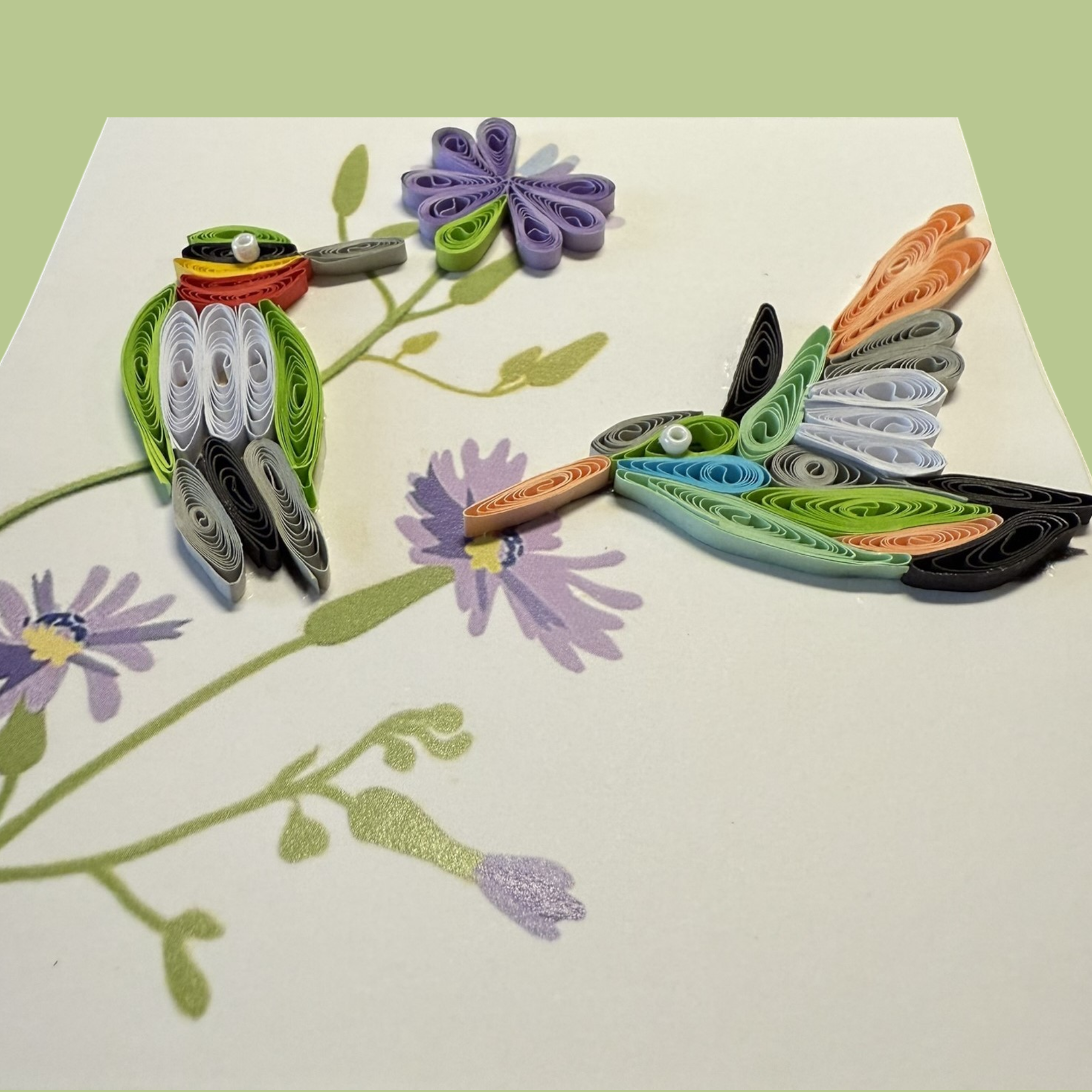 The Upcycled Paper Company - Wholesale Everyday Greeting Card - [6pk] Hummingbird Quilled Greeting Card1