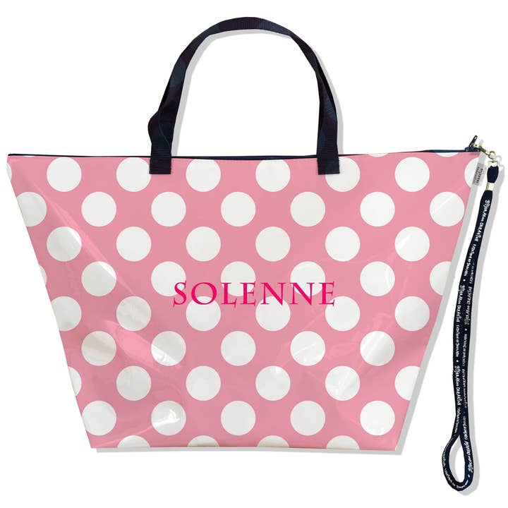 Saco de viagem grande, saco de fim de semana rosa com pontos brancos por atacado de BISTRAKOO