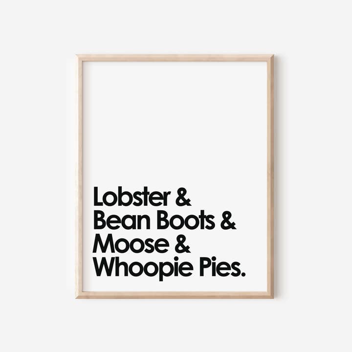 Gert & Co - Wholesale Art Print - Lobster, Bean Boots, Moose, & Whoopie Pies Maine Art Print