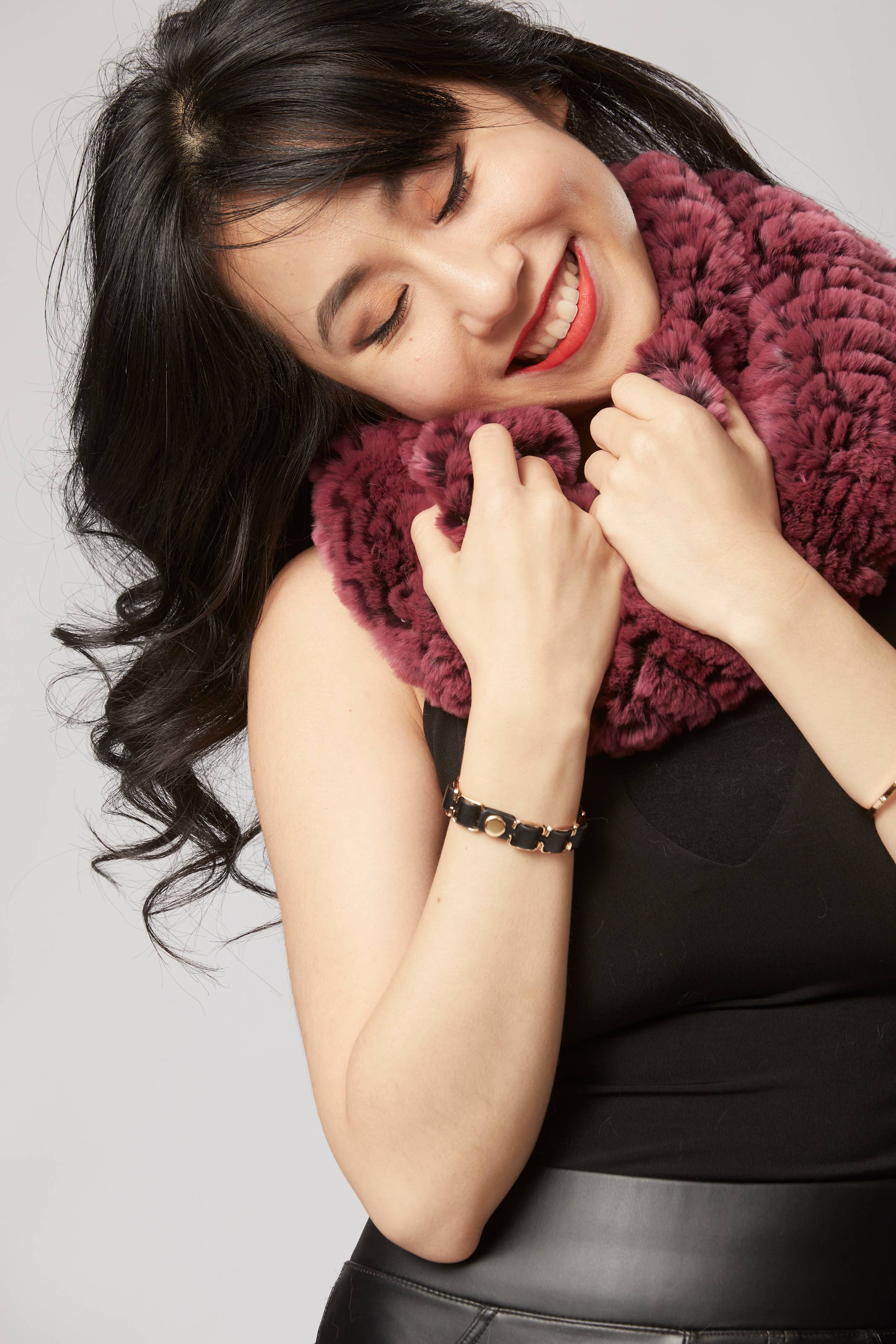 Opulence Fluff - Wholesale Scarf - Women's - Griselle Shrug/ Cape/ Scarf - Rustic Mulberry1