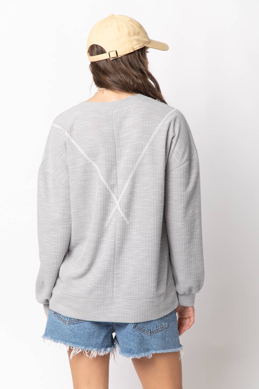 VERY J - Vente Haut en maille – femme - NT10897 Top en tricot côtelé au point en V20