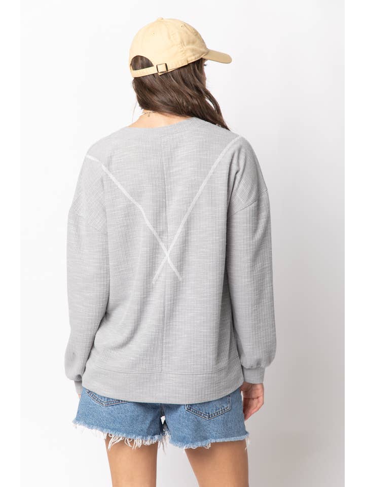 VERY J - Vente Haut en maille – femme - NT10897 Top en tricot côtelé au point en V20