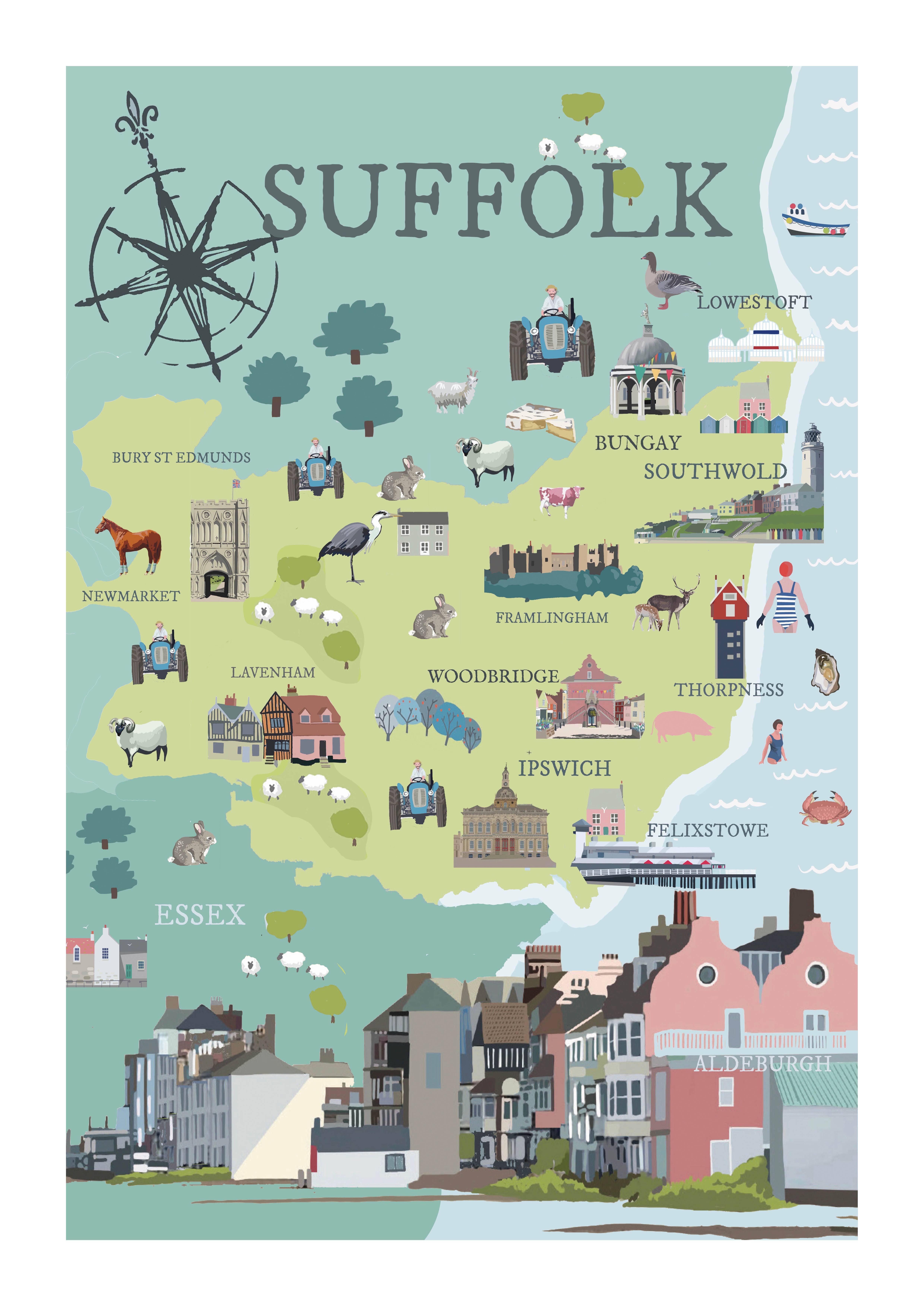 BETTY BOYNS MAPS - Vendita all'ingrosso Calamite - Magnete da Frigo con Mappa Illustrata37