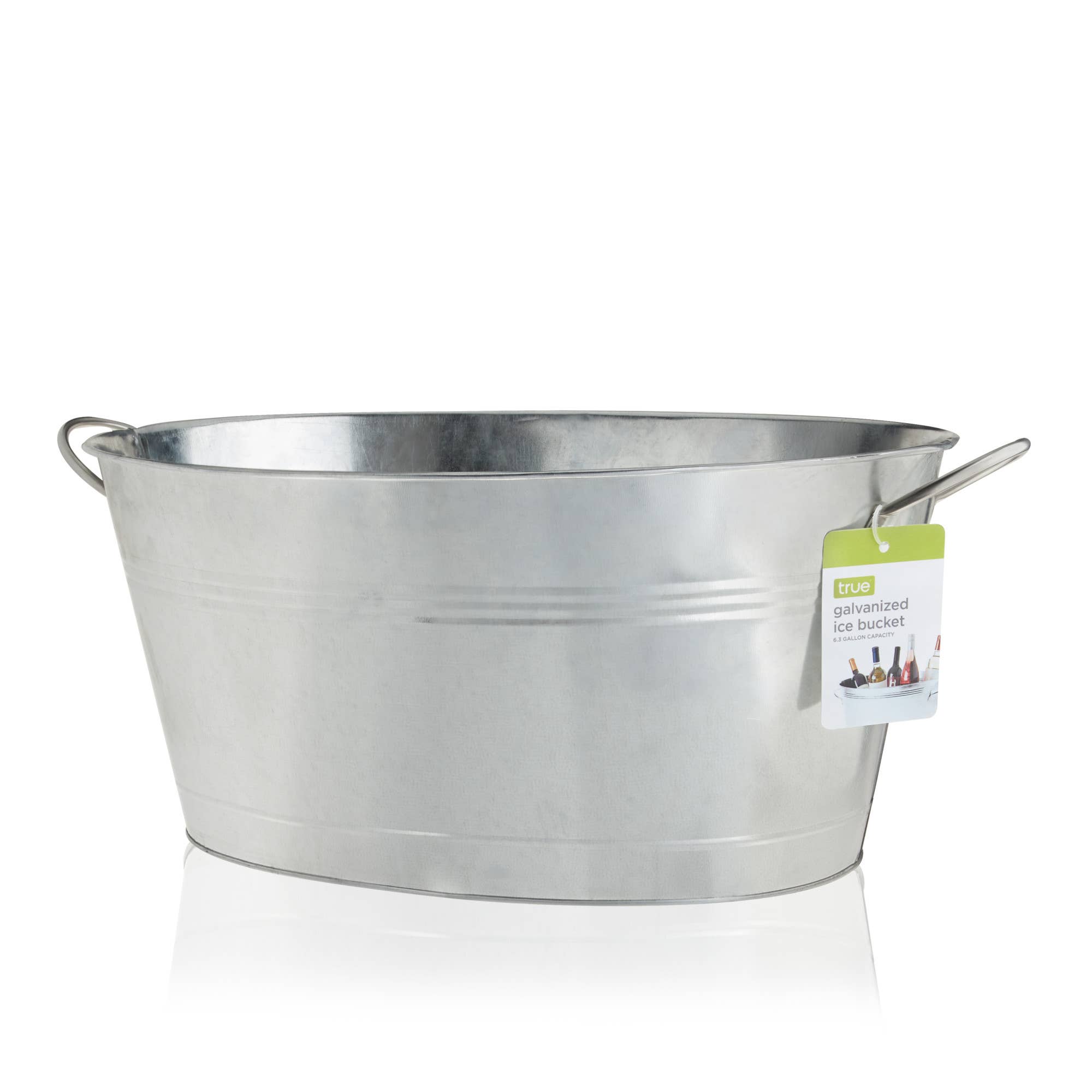 TRUE - Wholesale Ice Bucket - 6.3 Gallon Galvanized Metal Oval Beverage Tub with Handles1