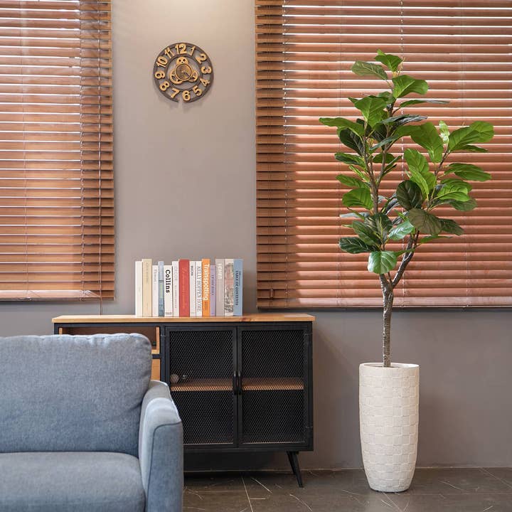 Vintage Home - Wholesale Artificial plant - 82.3'' Artificial Fiddle Leaf Fig tree in a beige planter3