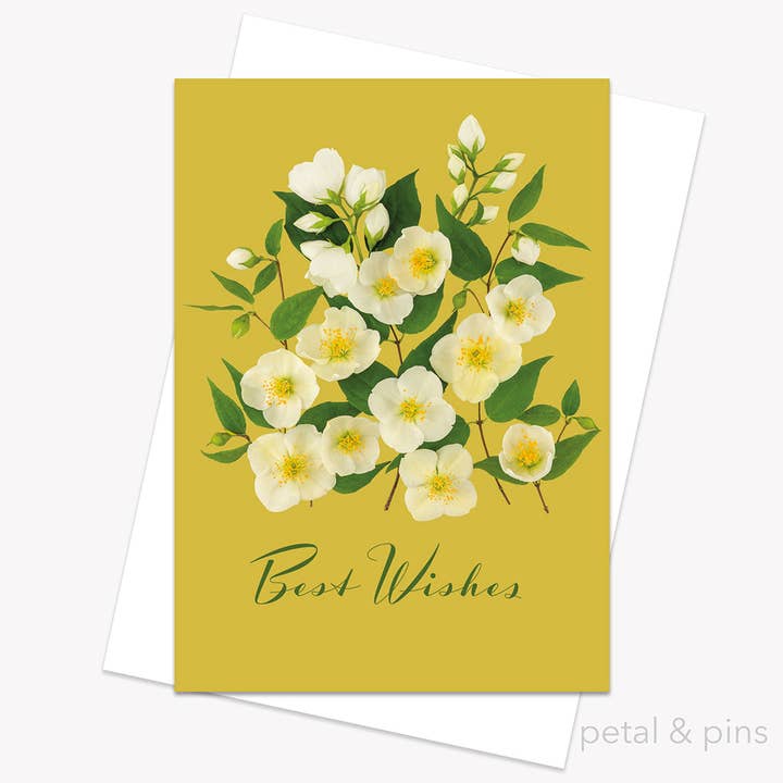 Blossom Best Wishes - Floral Greeting Card for wholesale by petal & pins