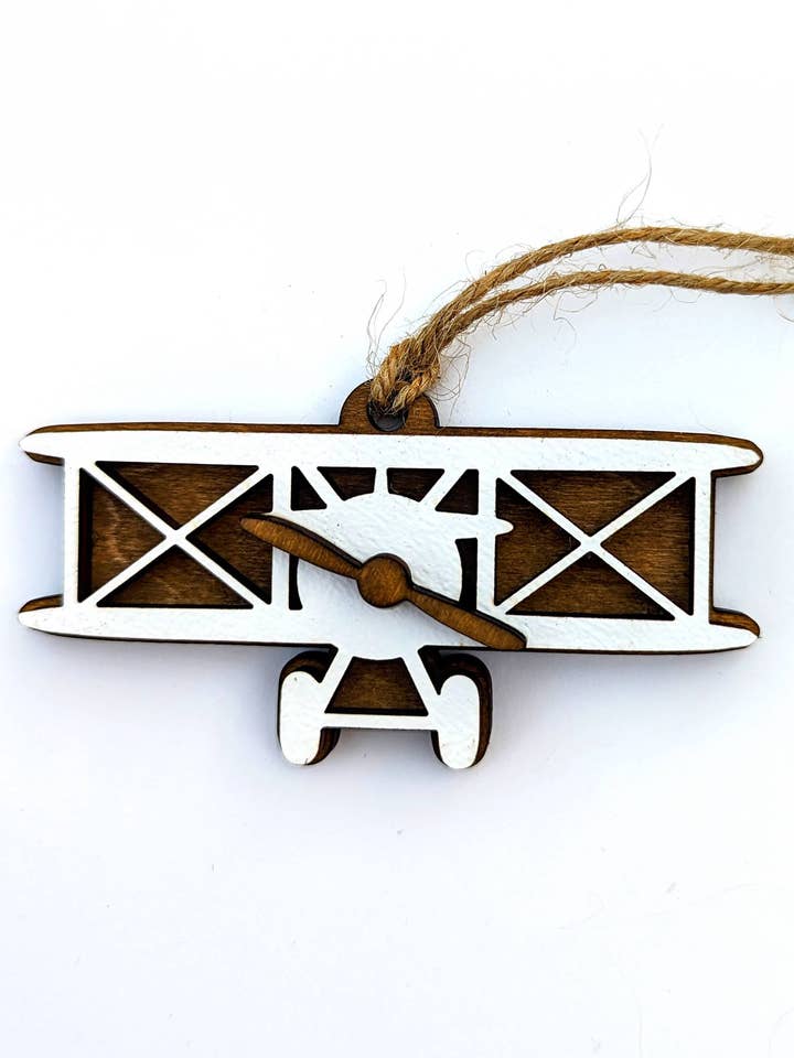 Biplane Christmas Ornament for wholesale by The Little Ornament Shop