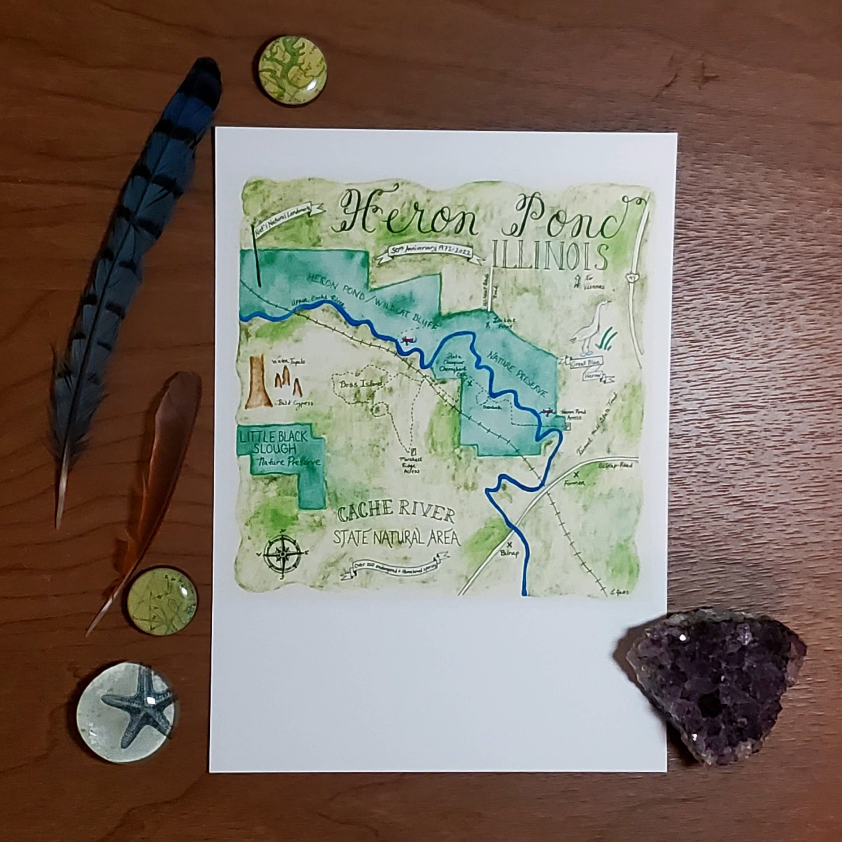 Emily Drew Yates Art & Illustration - Wholesale Postcard - Postcards - Watercolor Calligraphy Maps - 31 Maps14