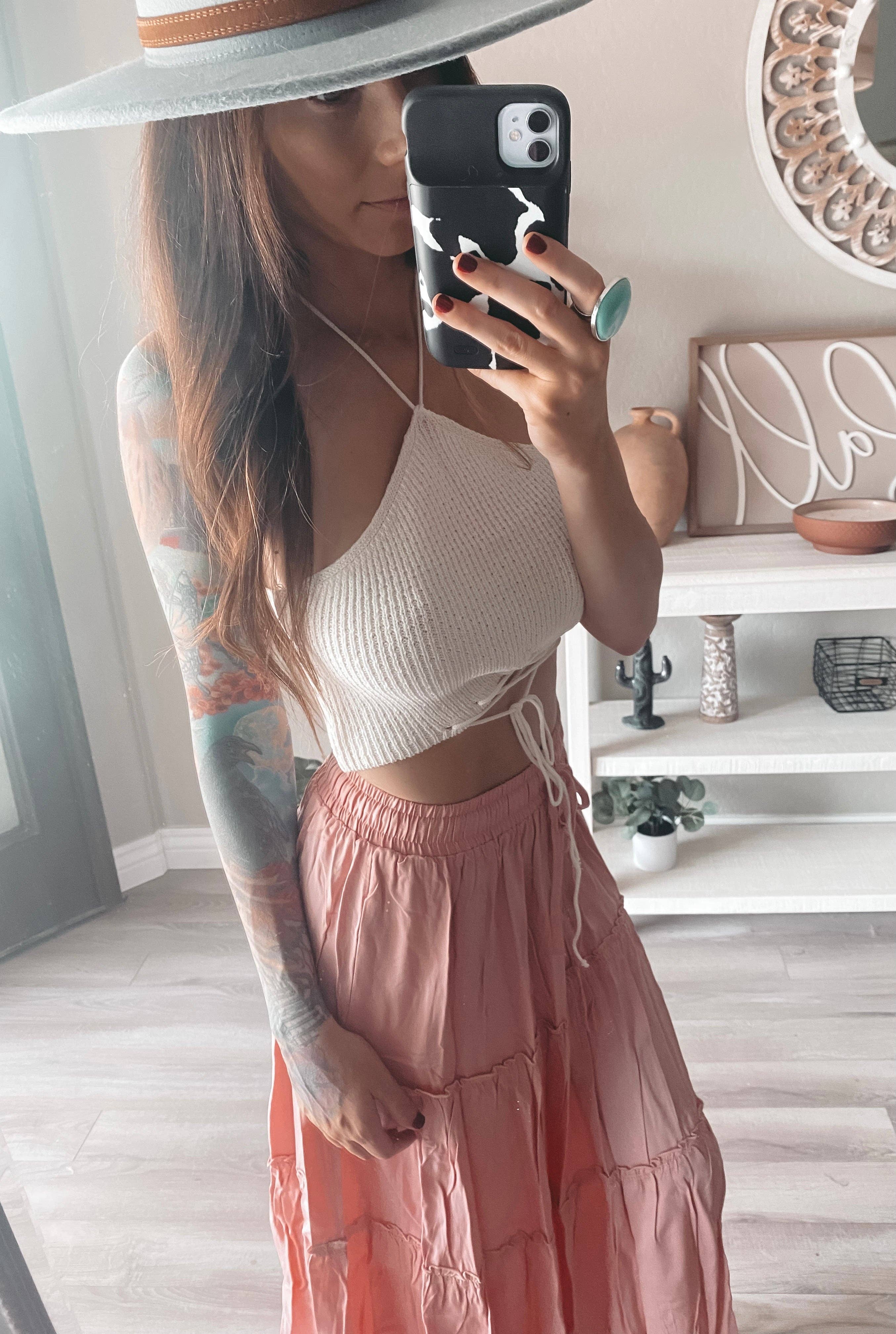 Mauve and Mallow Clothing Co - Vente Haut en maille – femme - Licol court #175612 Boho4