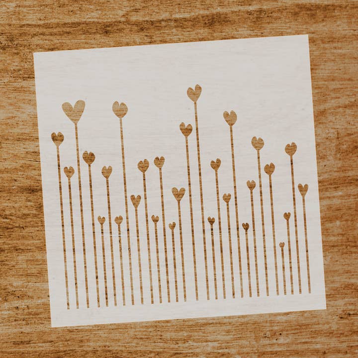 Stencil Garden of Hearts for wholesale by Evyre Scrapbooking