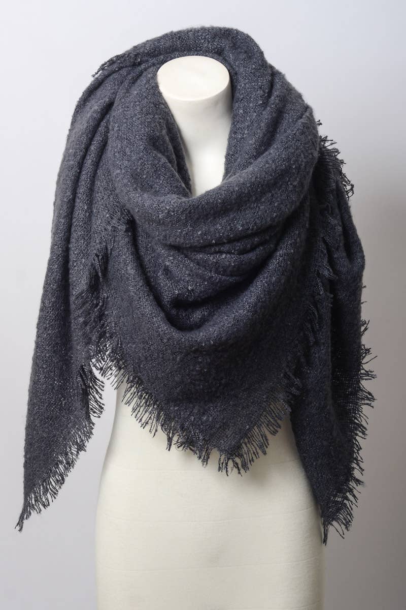 Leto Accessories - Wholesale Scarf - Women's - Cozy Faux Mohair Open Work Square Blanket Scarf ❄️10