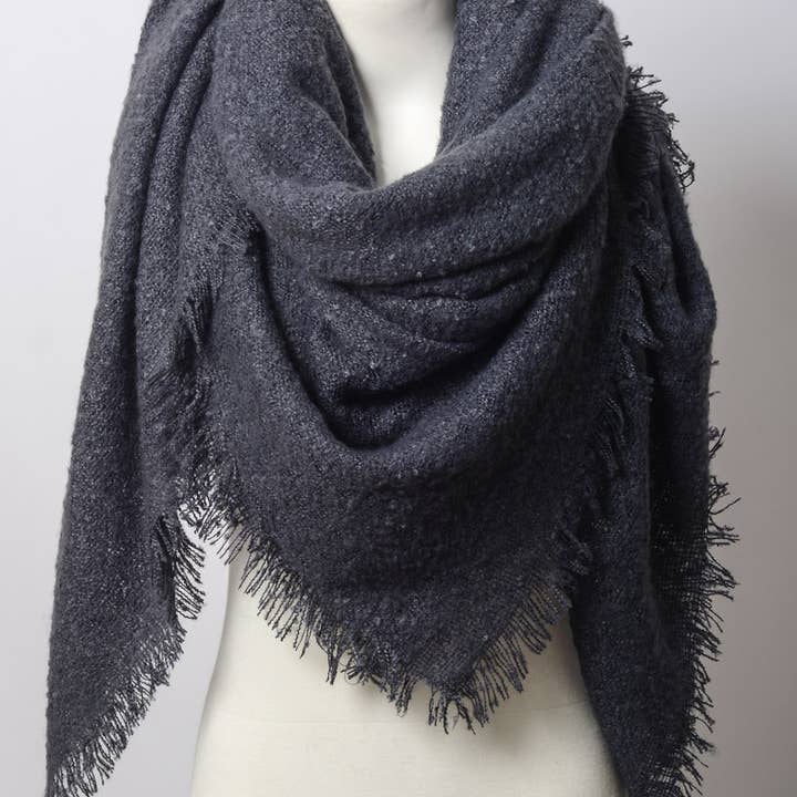 Leto Accessories - Wholesale Scarf - Women's - Cozy Mohair Open Work Square Blanket Scarf ❄️9