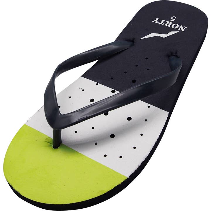 Norty GIRL'S 11-4 FLIP FLOP NAVY LIME Prepack C1004G for wholesale by The Norty Brand