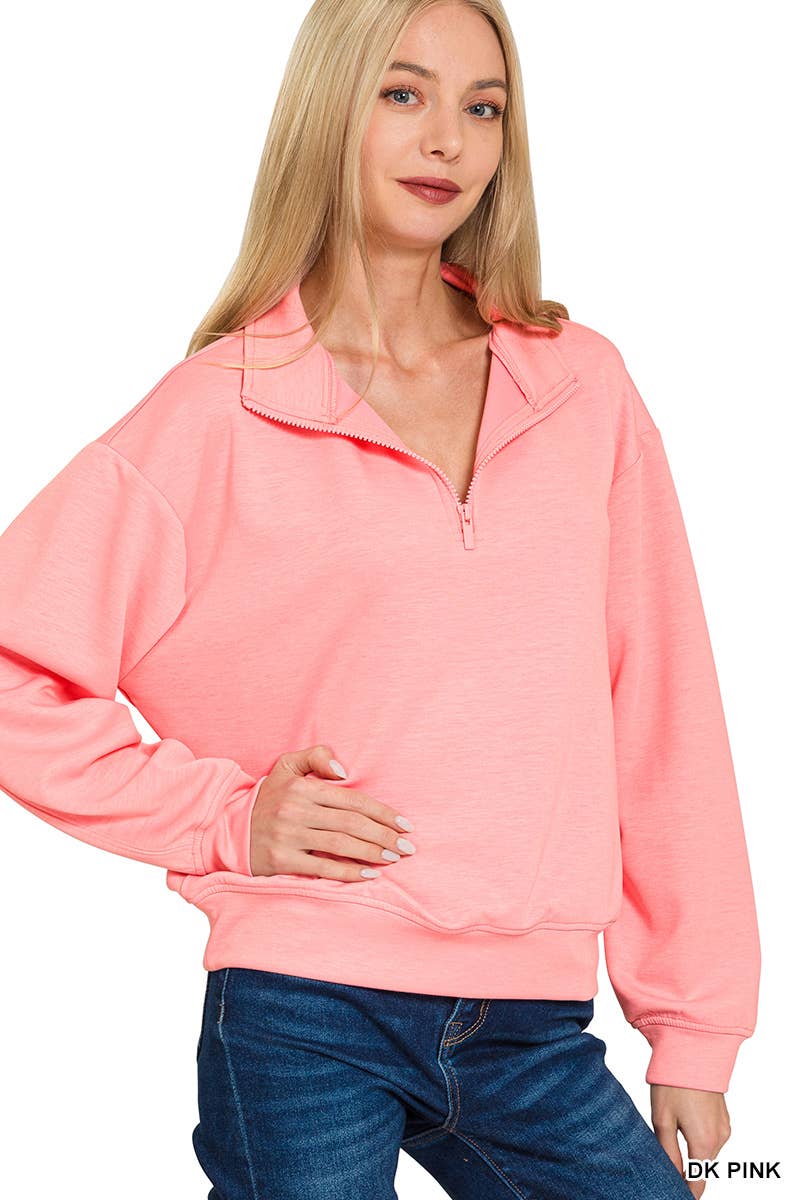 Vanilla Monkey - Wholesale Sweatshirt - Women's - Scuba Half Zip Pullover Sweatshirts6
