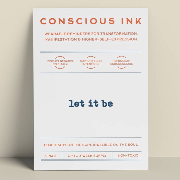 Conscious Ink - Wholesale Temporary Tattoo - Let It Be Manifestation Tattoo