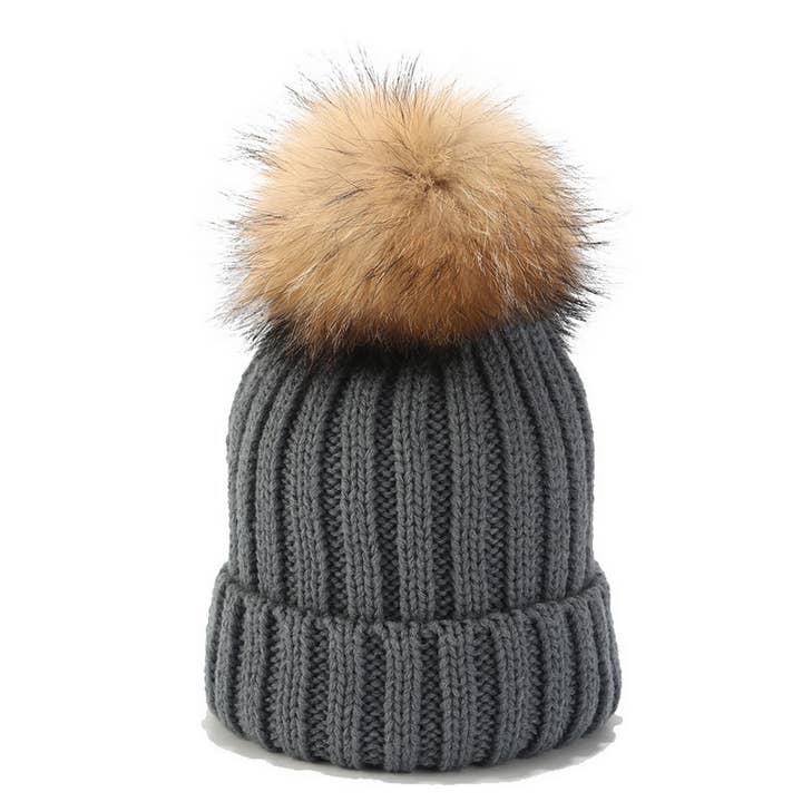 ACCITY - Wholesale Beanie - Women's - OUTDOOR WARM WOOL BALL KNITTED HAT_CWAH157714