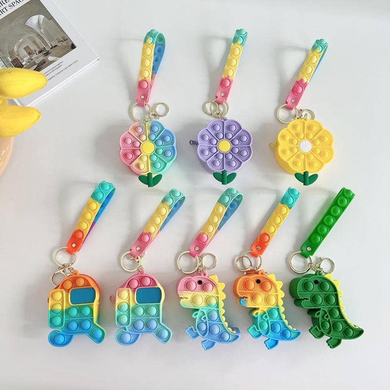 KiddieKickz - Wholesale Keychain - Kids - Small Keychain Coin Purse Spaceman Bear Fingertip Toy34