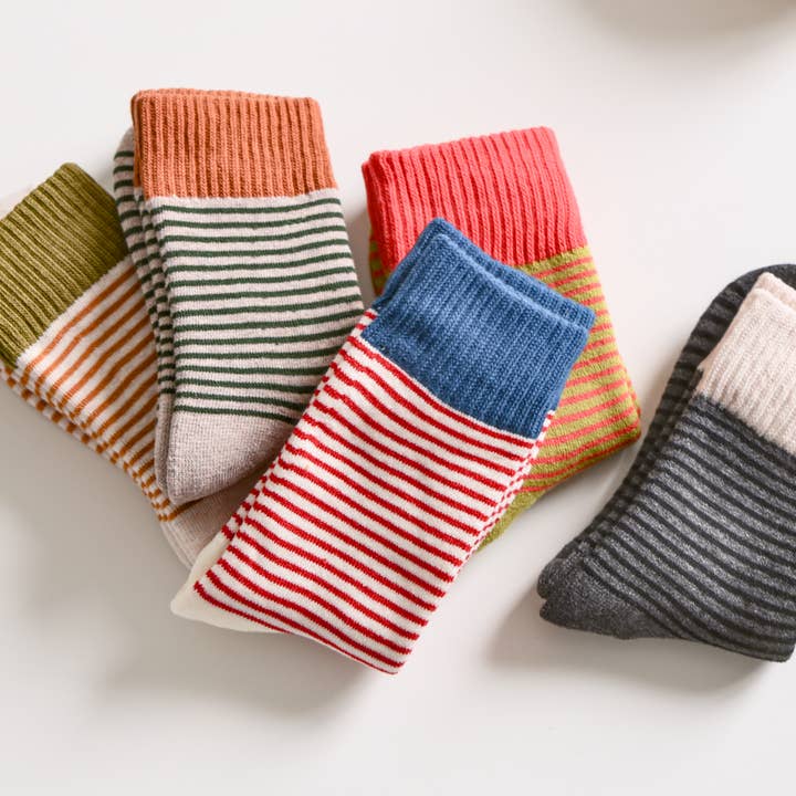 Happy Knits – wholesale Socks – Women's – Women's Striped Cotton Socks - Soft, Breathable & Stylish