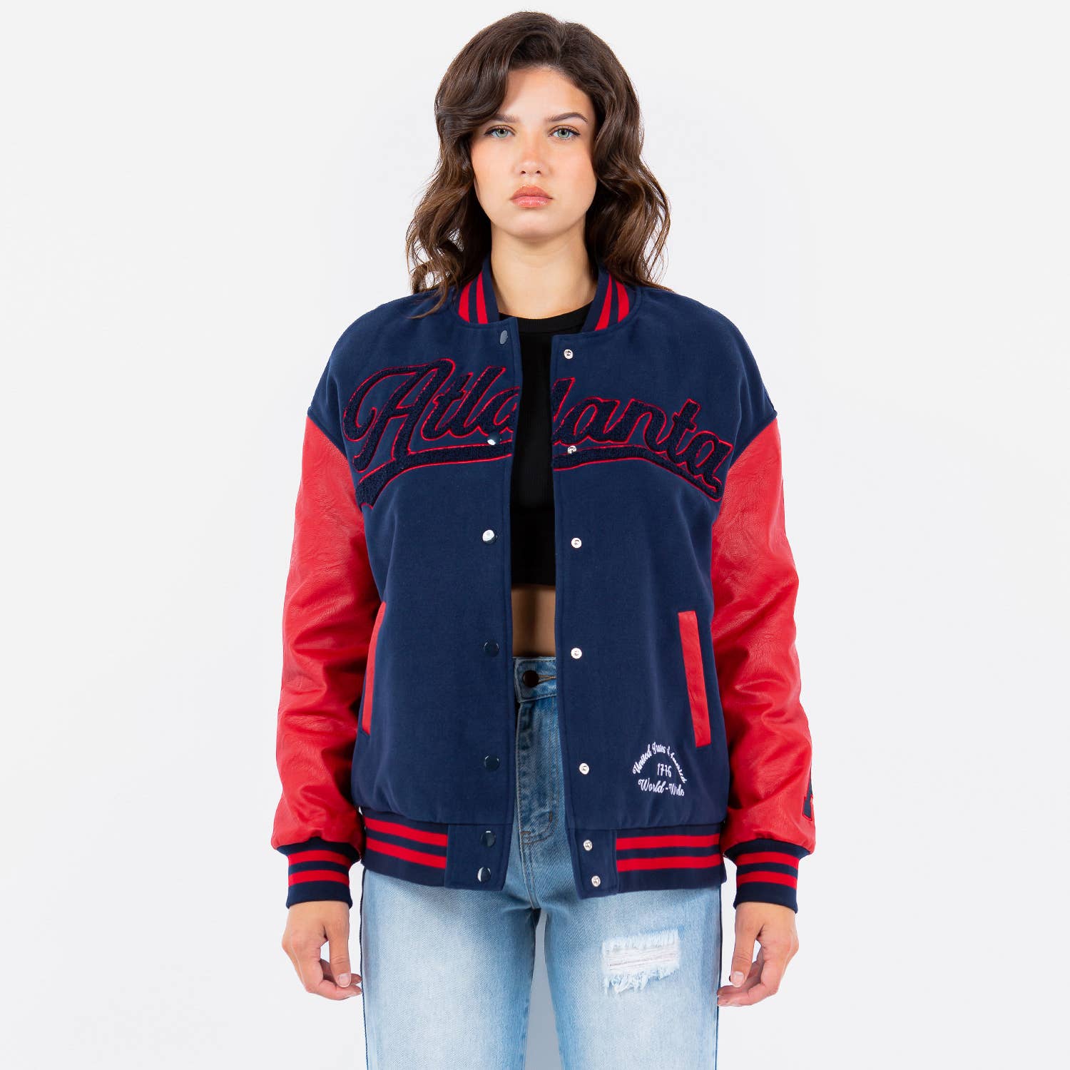 American Bazi - Wholesale Varsity/Baseball Jacket - Women's - ATLANTA VARSITY JACKETS-RJK9411ATL0