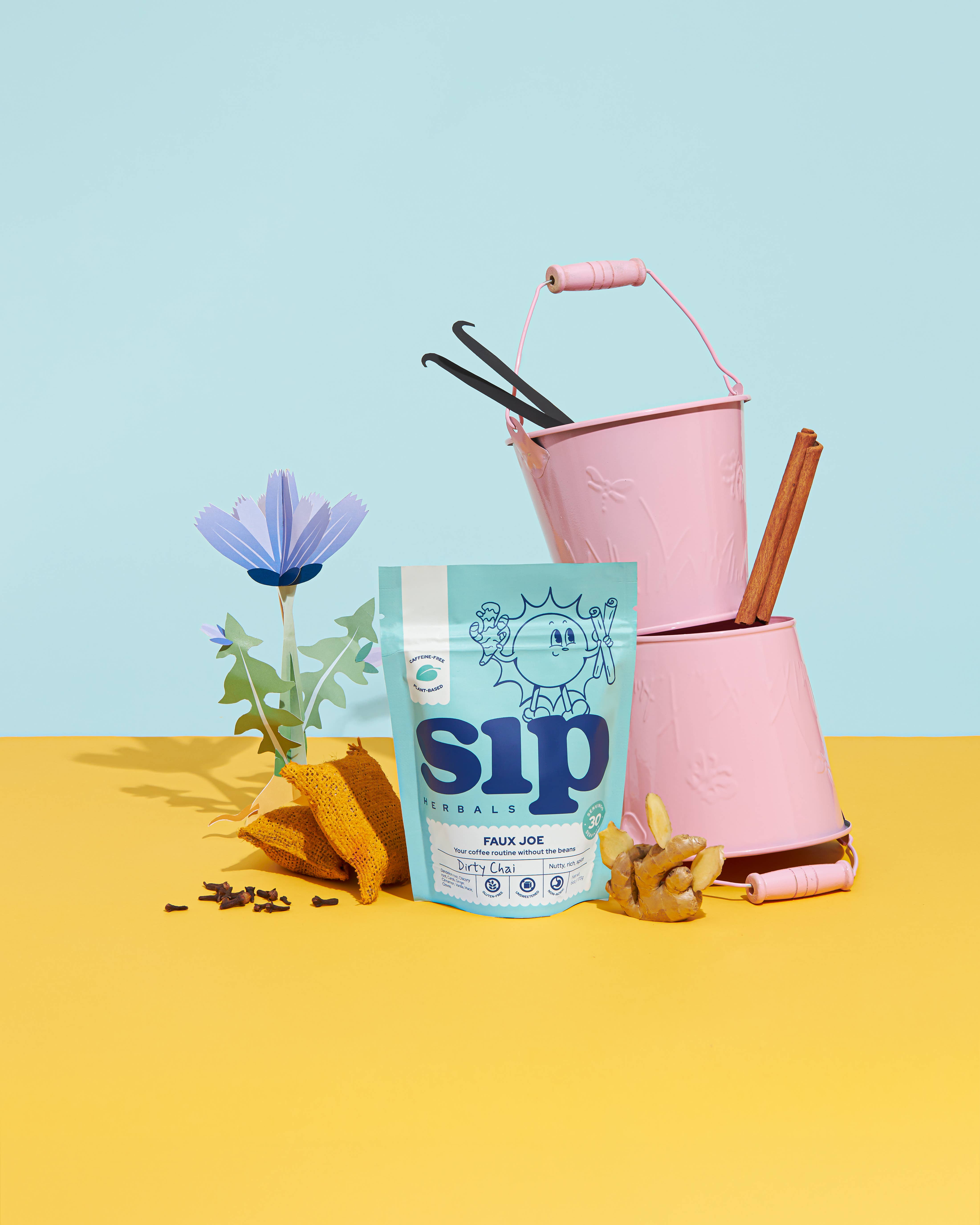 Sip Herbals - Wholesale Health/Detox Tea - Dirty Chai - Caffeine-free, Chicory Coffee Alternative