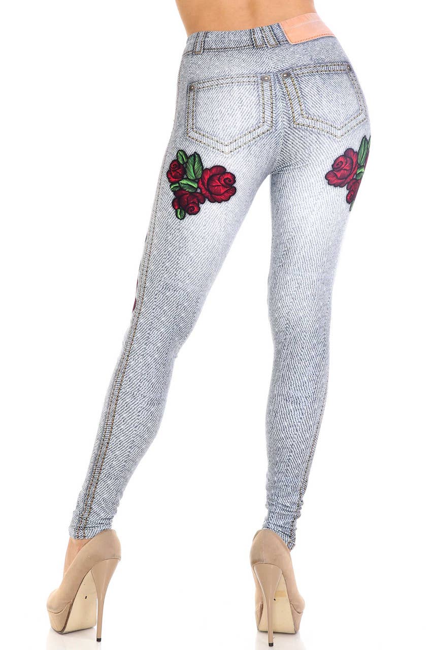 USA Fashion - Vente Legging tendance – femme - Legging rose en jean doux et crémeux - USA Fashion™1