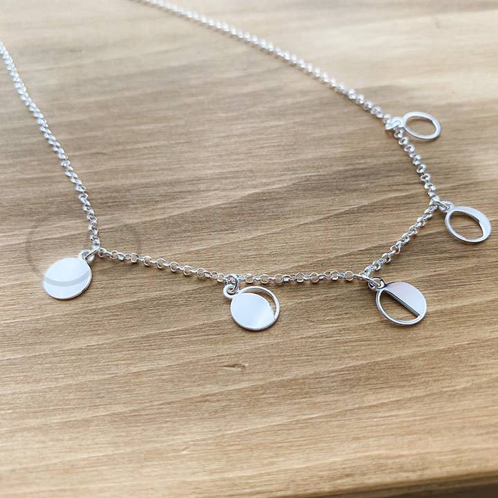 Colar Fase da Lua 40Cm Prata com Acabamento a Ouro por atacado de COM FORSA SL