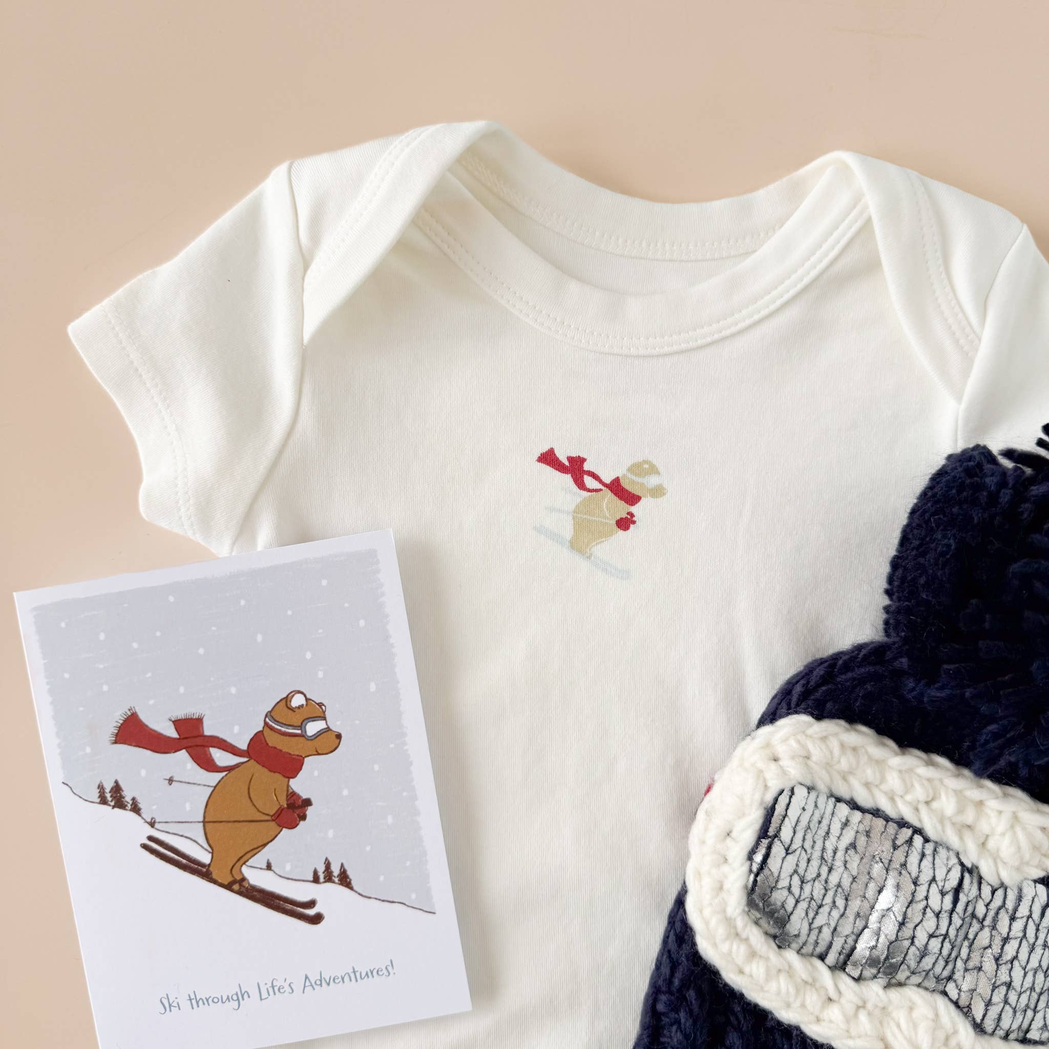 The Blueberry Hill - Wholesale Bodysuit (Non-Footed) - Baby - Onesie Ski Bear Baby Bodysuit Organic Winter Graphic Gift4