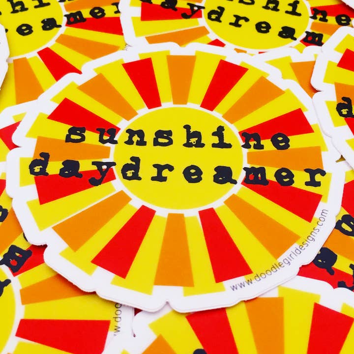 Sunshine Daydreamer Sticker for wholesale by DoodleGirl Designs