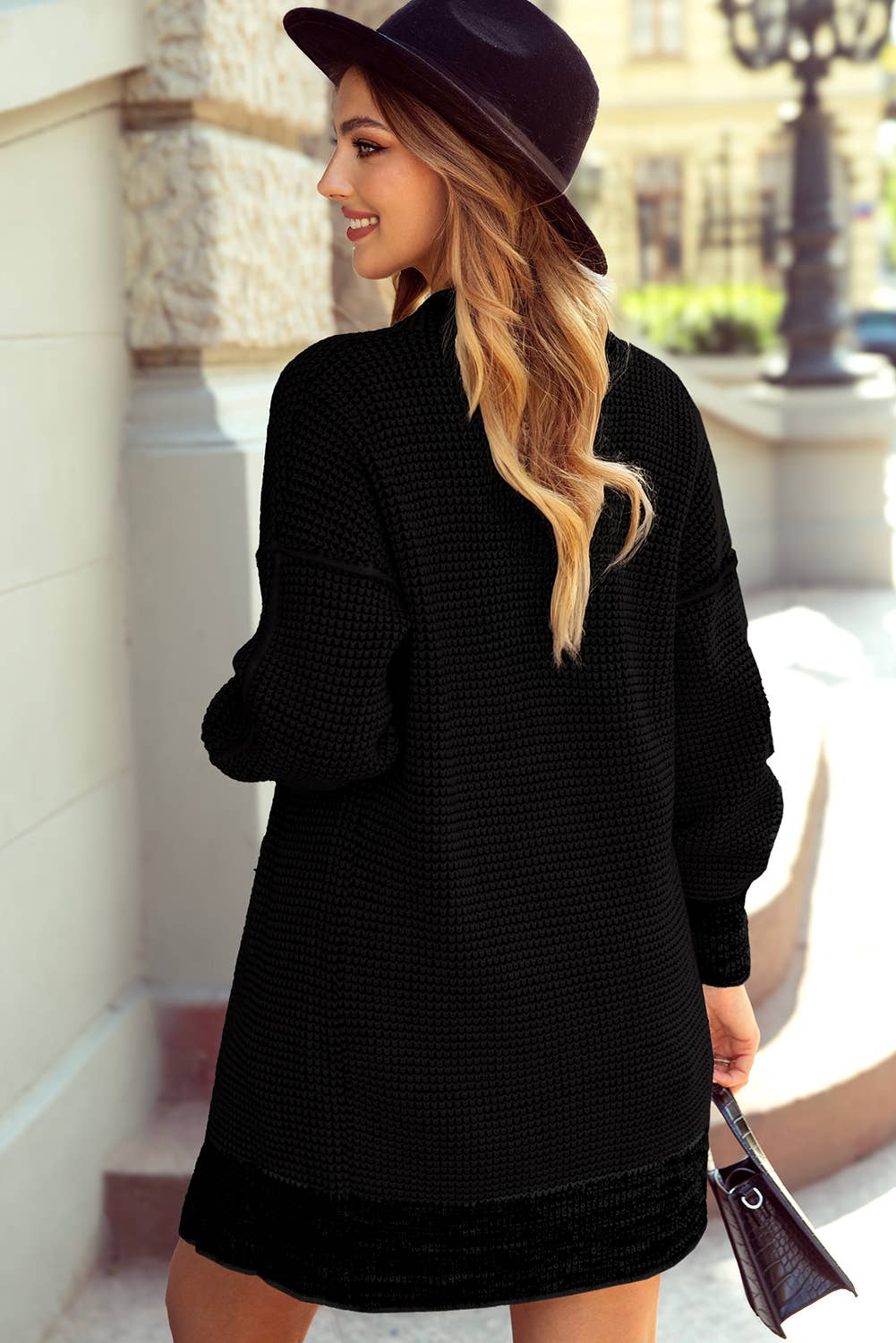 1 the Woman - Wholesale Cardigan - Women's - Plaid Knitted Long Open Front Cardigan - 8 Colors10