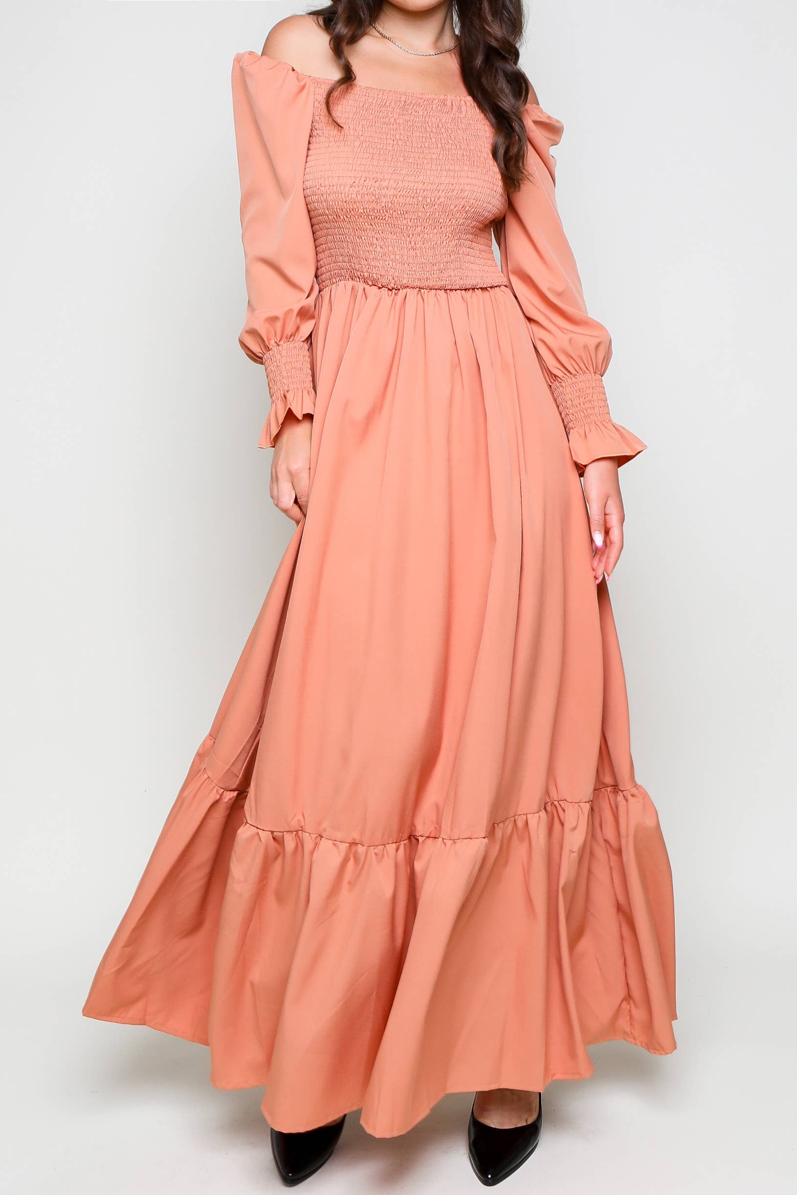 Flarix - Wholesale Dress - Women's - Smocked Square Neck Maxi Dress17