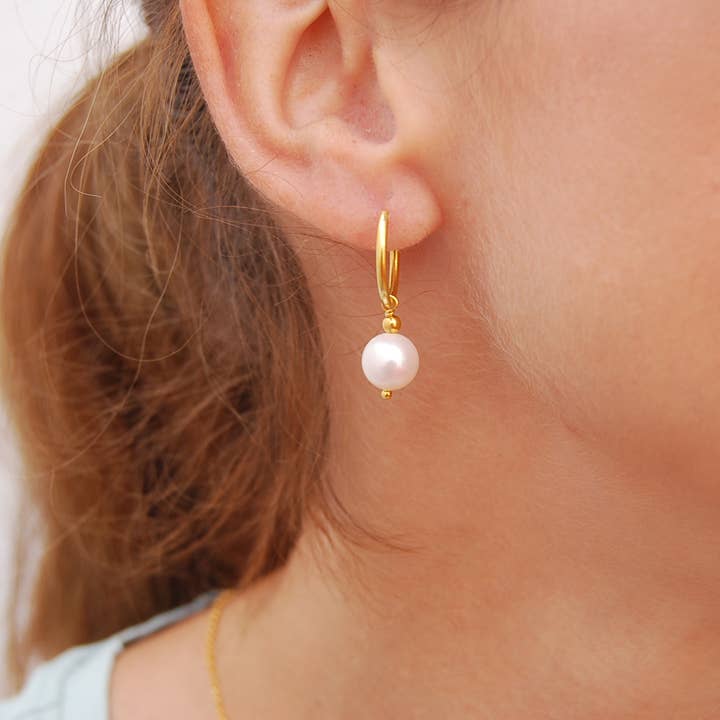 Yneda Jewels – Brincos de argola por atacado – Brincos de pérolas, brincos de prata 925, argolas de pérolas.2