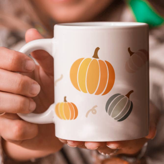 Colourful Pumpkin Patch Mug | 11oz for wholesale by a riley creations