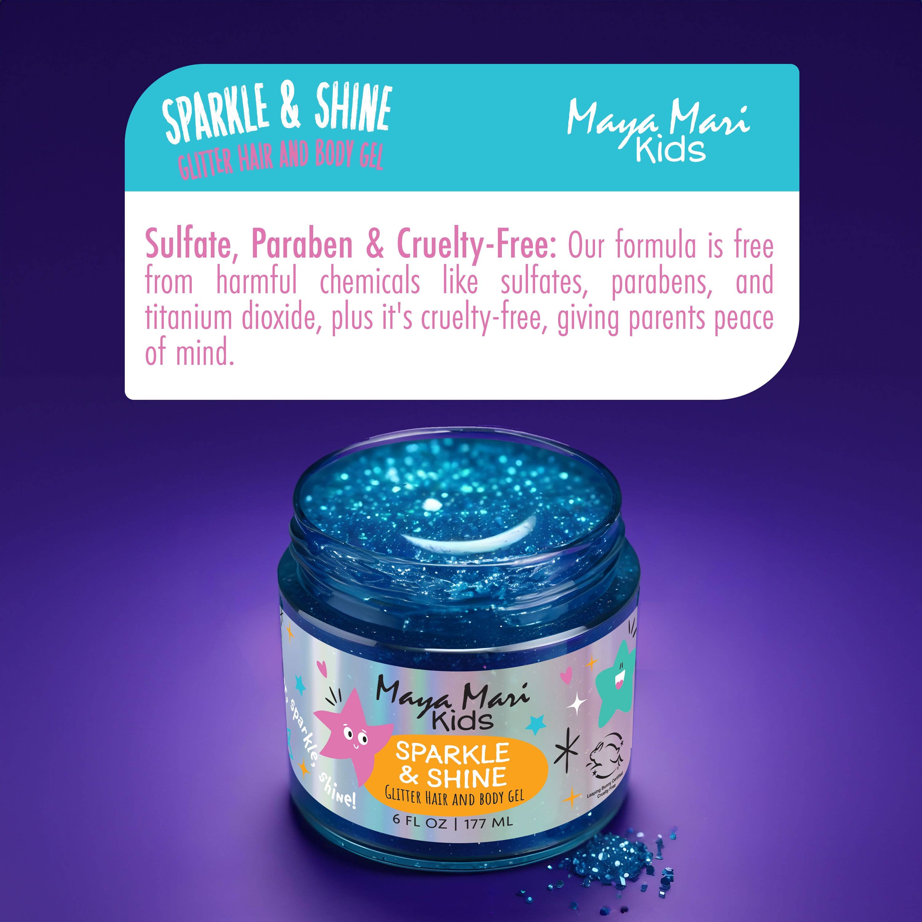 Maya Mari Kids Haircare - Wholesale Hair Styling Gel/Mousse - Maya Mari Kids Sparkle & Shine Glitter Hair and Body Gel5
