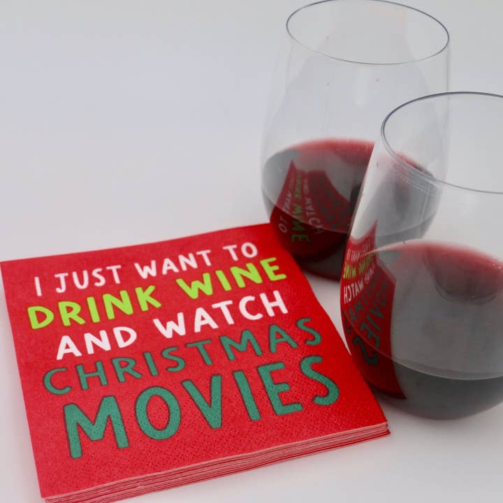 soiree-sisters - Wholesale Disposable Napkin - Funny Cocktail Napkins | Watch Christmas Movies - 20ct