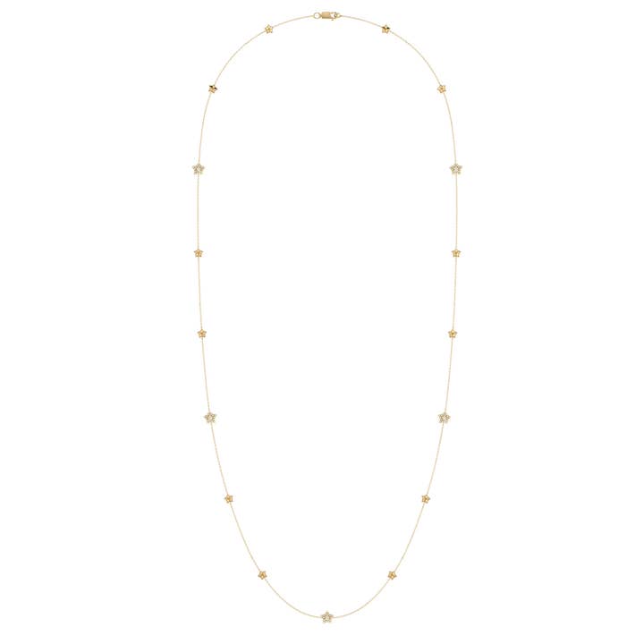 Collier strass Lucky Star en vermeil or jaune 14 carats sur argent sterling pour la vente par LuvMyJewelry (LMJ)