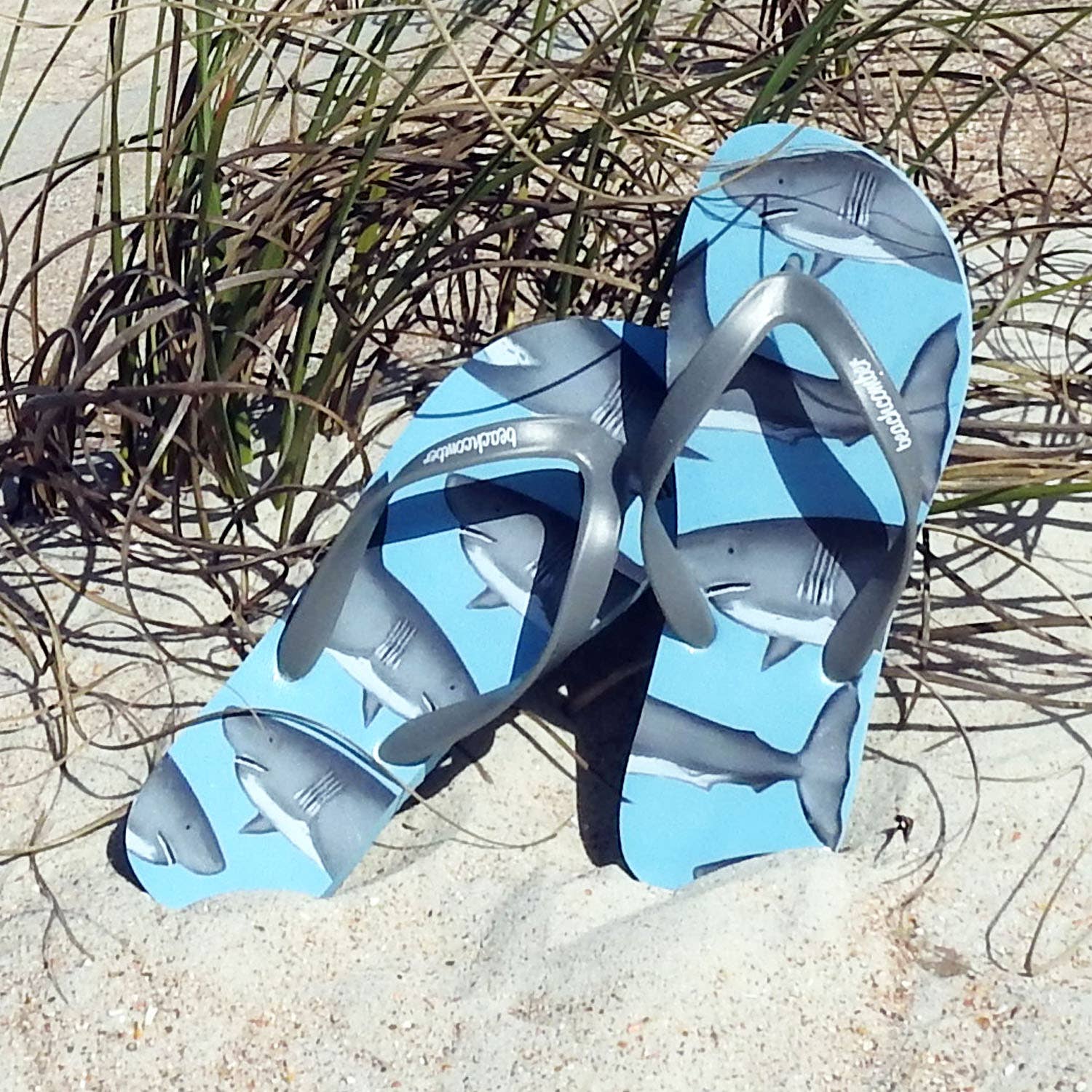 Beachcomber Blue Water - Wholesale Flip Flops - Unisex - Sharks Natural Rubber Flip Flops8