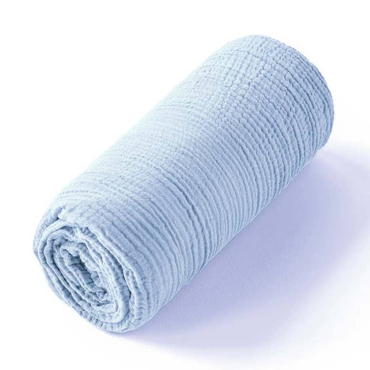 Plain cotton gauze fitted sheet for wholesale by Sevira Kids